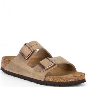 NWT Birkenstock Unisex Arizona Soft Footbed Oiled Leather Sandals - Tobacco